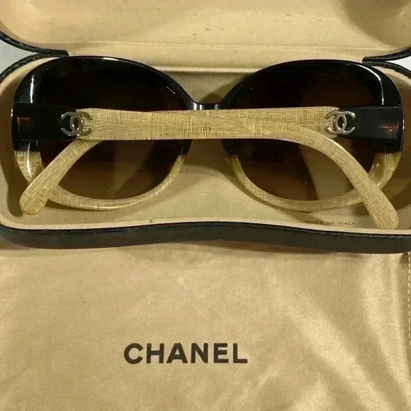 CHANEL Two Toned Sunglasses Oversized CC logo Authentic - Picture 7 of 17